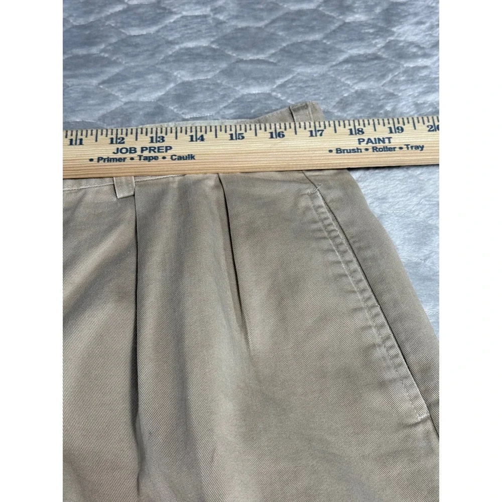 Vintage Polo Ralph Lauren Pleated Chino Pants Mens 35x31 Khaki Made in USA Tan